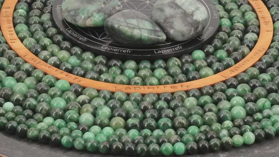 Perles Émeraude verte en pierre naturelle ronde 6/10 mm de Qualité AA+, pour la création de bijoux et lithothérapie