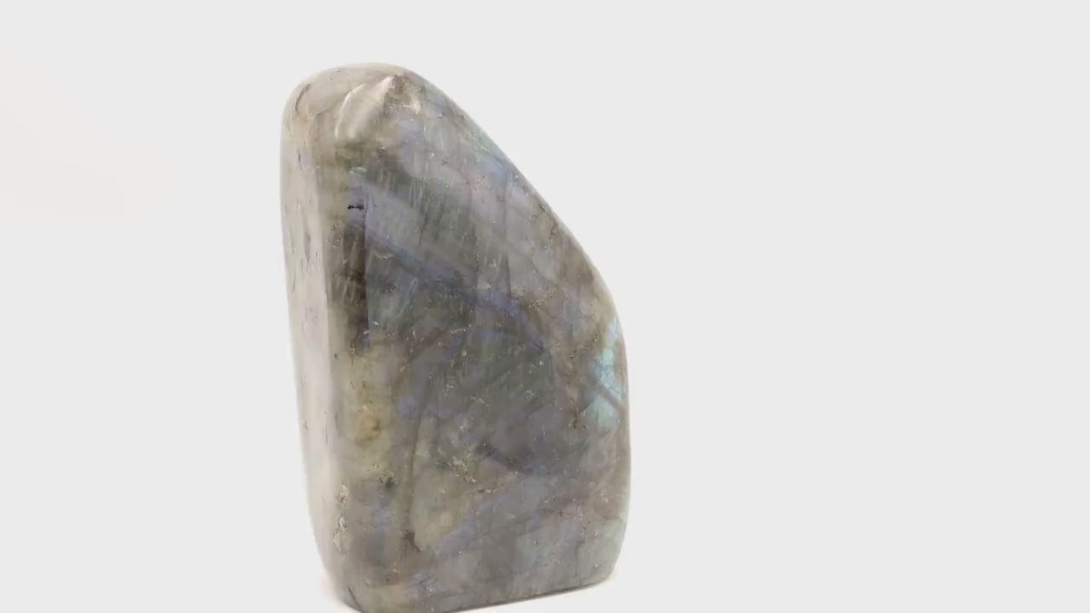 Labradorite de Madagascar 953g | Bloc de pierre naturelle à poser de forme libre toute polie | Minéraux | Lithothérapie