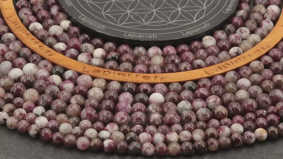 Perles Tourmaline Rubellite en pierre naturelle ronde 6mm ou 8mm de Qualité AA+, pour la création de bijoux et lithothérapie