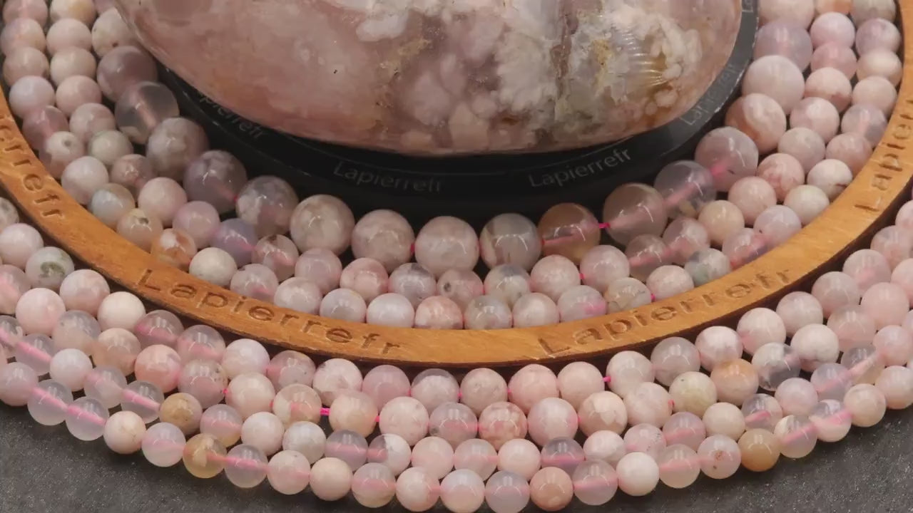 58 perles Agate fleur naturelle ronde 6mm | 44 perles 8mm | 36 perles 10mm | Perle pierre naturelle | Perle semi-précieuse | Qualité AA+