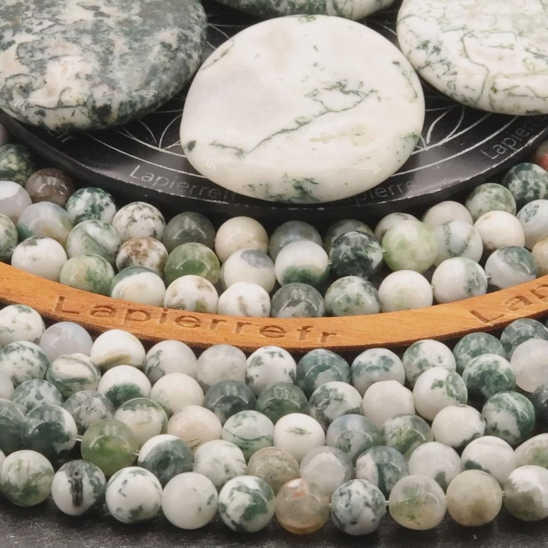 Fil de Perles Agate Arbre ronde 4mm 6mm 8mm | Perle pierre naturelle | Gemmes | Qualité AA+