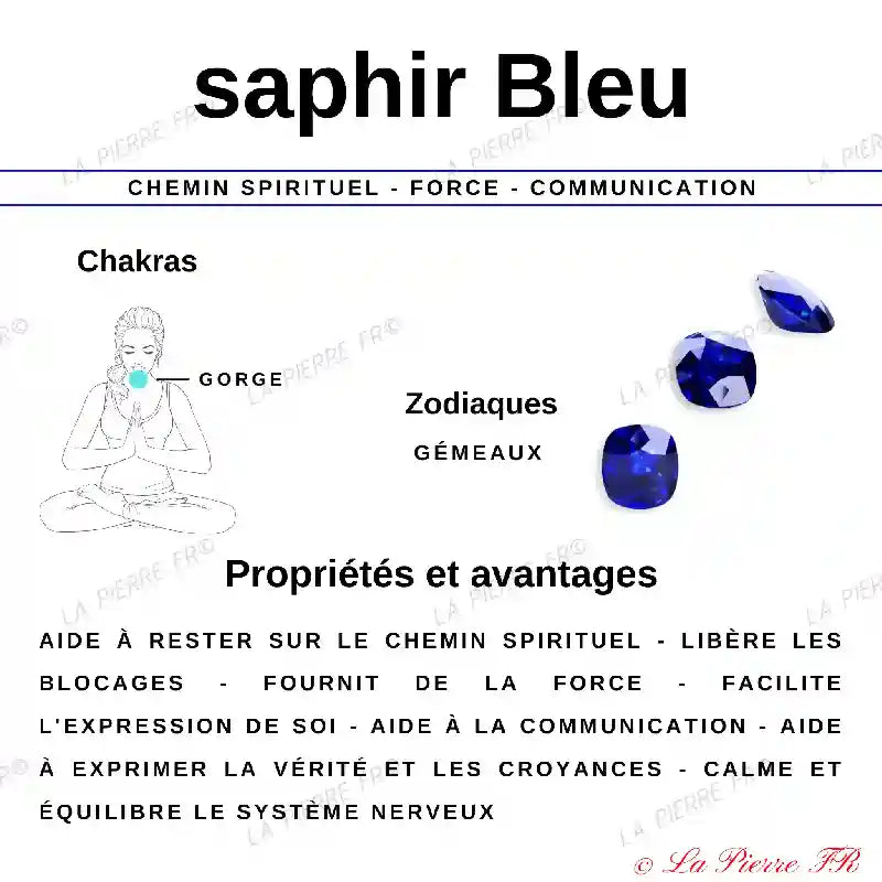 Bague Saphir Bleu facettée en argent rhodié (Astréale)