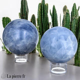 Sphère en Calcite Bleue - Pierre Naturelle de Madagascar