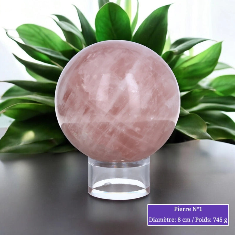 Sphère en Quartz Rose - Boule en pierre naturelle