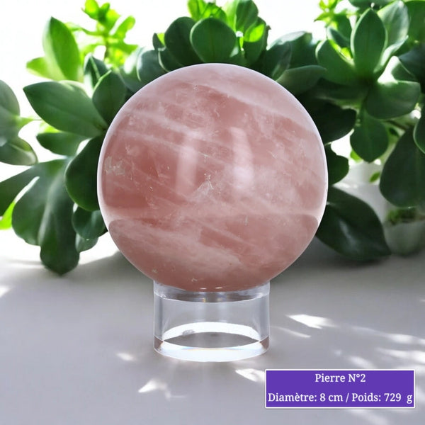 Sphère en Quartz Rose - Boule en pierre naturelle