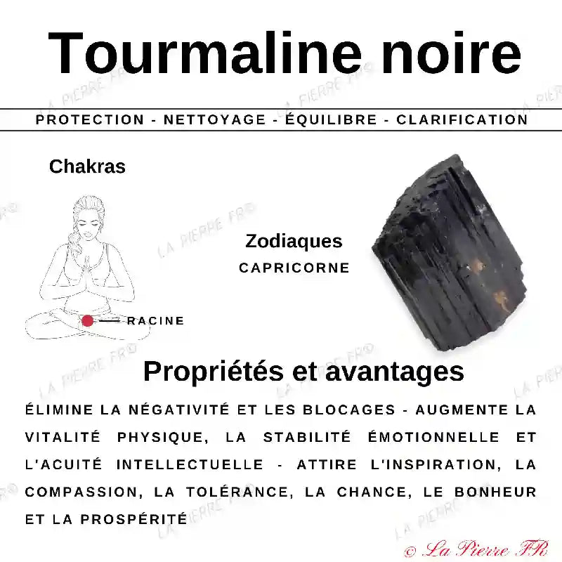 Perles Tourmaline Noire en pierre naturelle - Qualité AAA