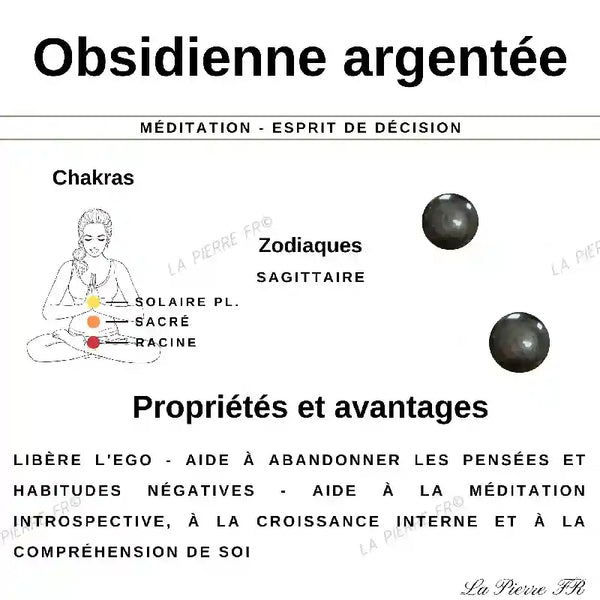 Obsidienne Argentée - Cœur en pierre naturelle