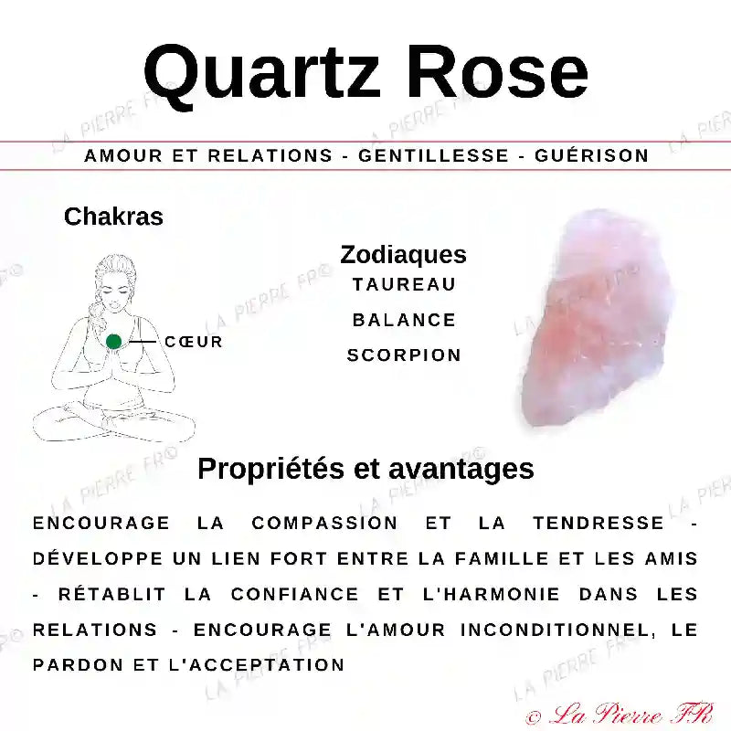 Pierre en Quartz Rose - Forme libre