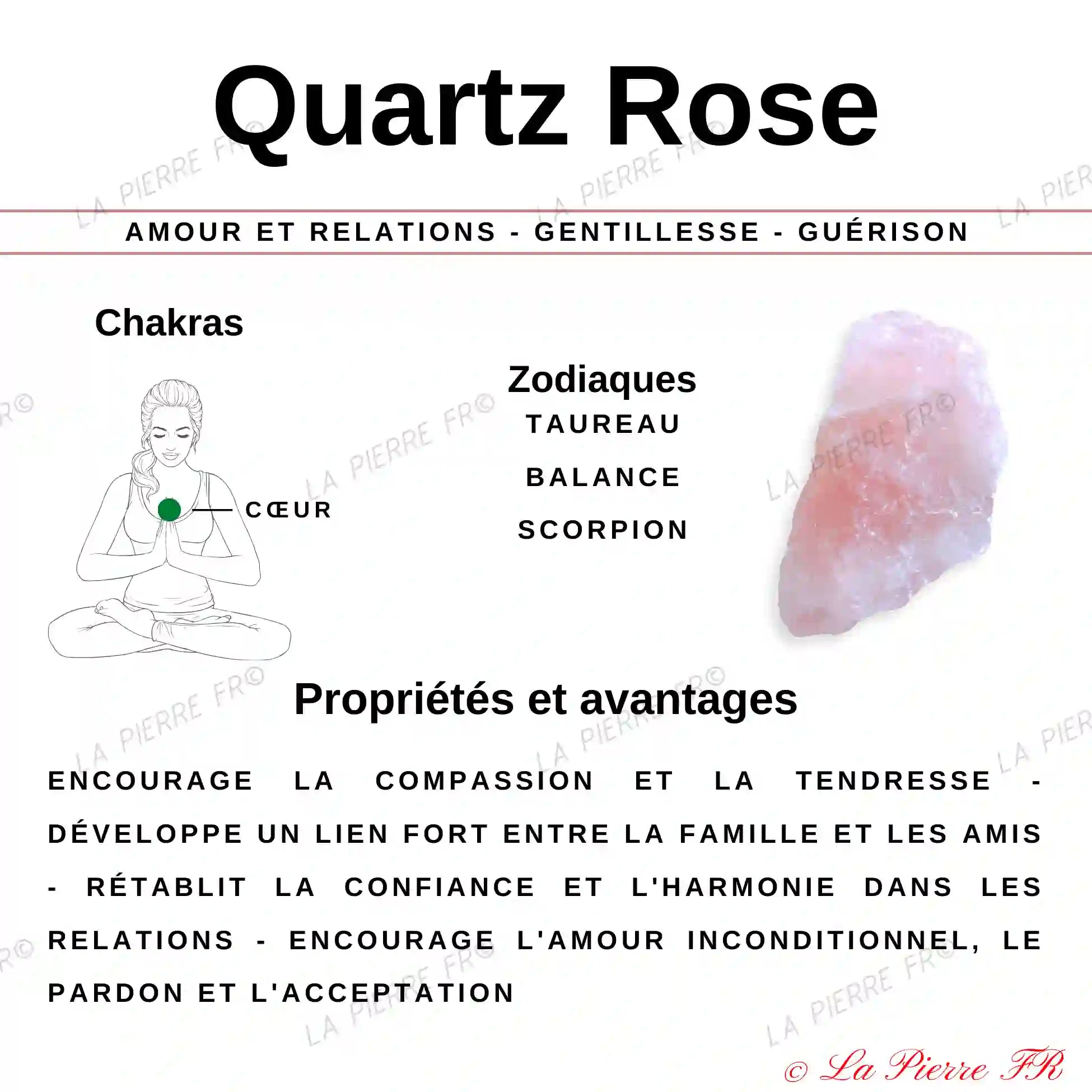 Pendentif Quartz rose en forme de cœur