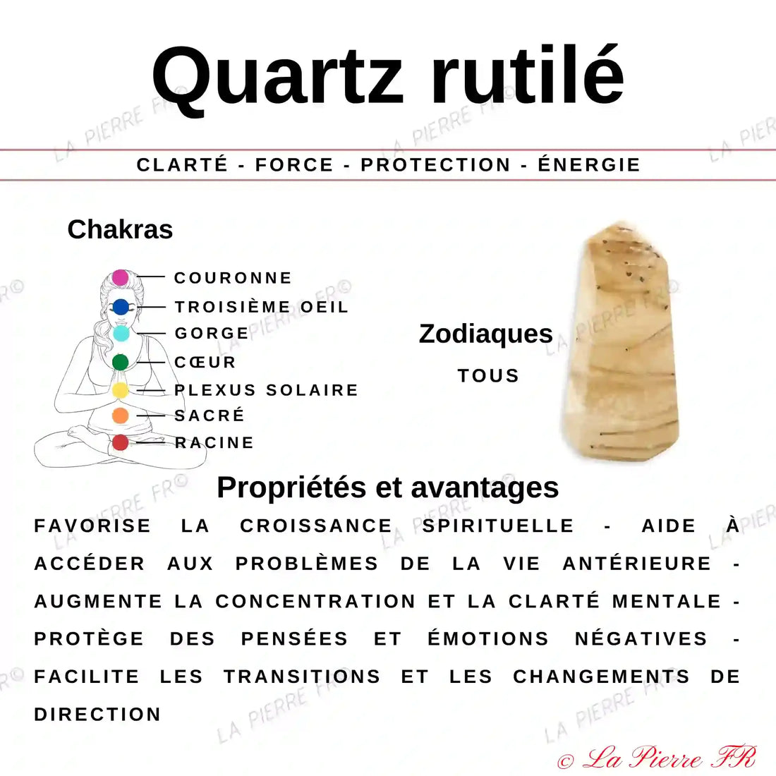 Bracelet pierre naturelle Quartz rutile