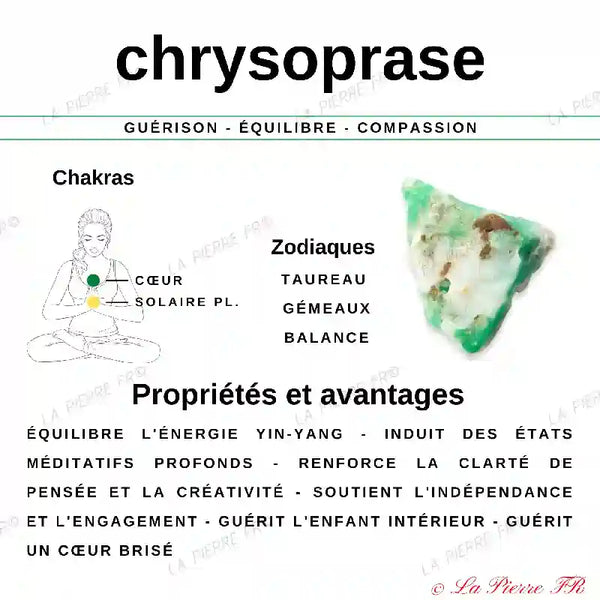 Chrysoprase en galet plat - Pierre de Confiance en Soi