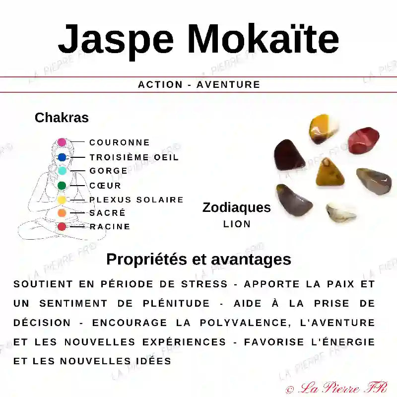 Pierre Jaspe Mokaïte - Lot de 4 Pierres Roulées