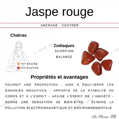 Pendentif Jaspe Rouge en Forme de cœur