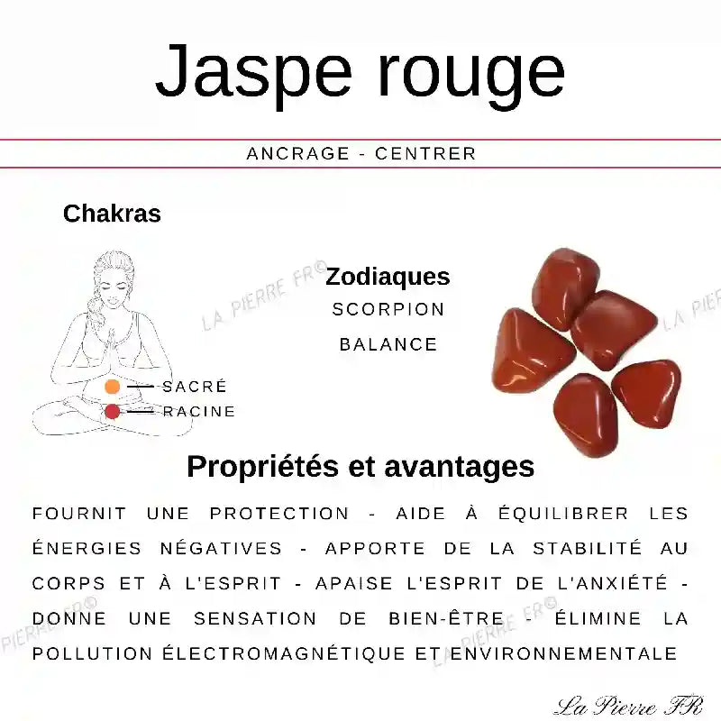 Jaspe Rouge en Galet Plat - Pierre d'Ancrage et de Protection