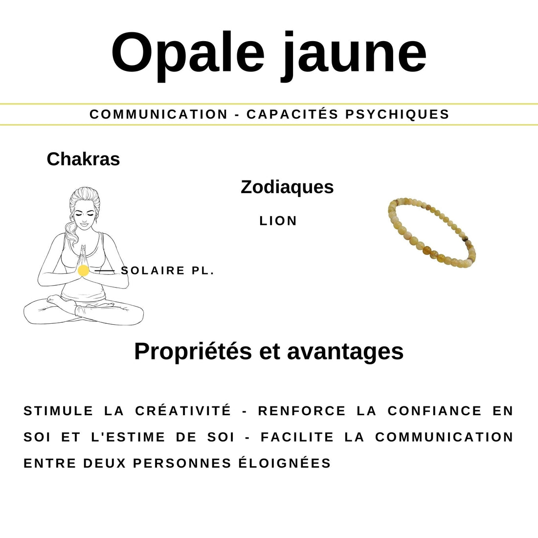 Bracelet pierre naturelle Opale jaune
