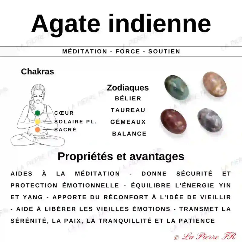 Perles Agate Indienne en pierre naturelle - Qualité AA+