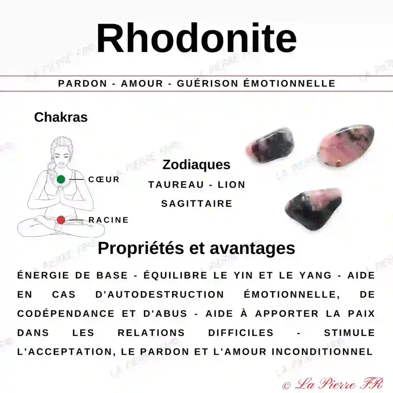 Perles Rhodonite en pierre naturelle - Qualité AAA