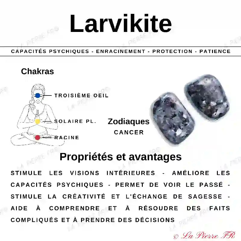 Perles Larvikite 4 mm x 13 mm – Lot de 26 perles naturelles