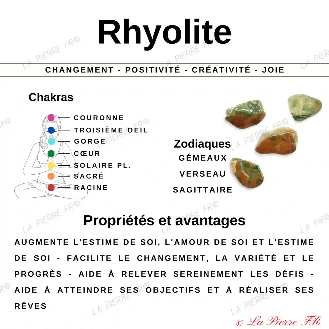 Bracelet pierre naturelle Rhyolite
