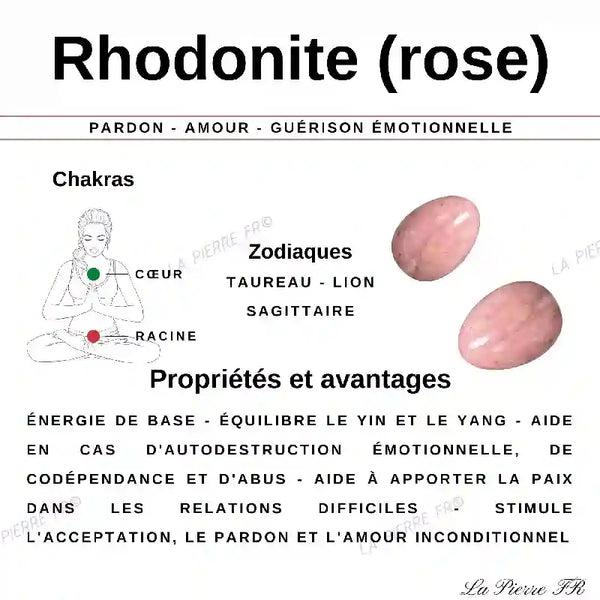 Pierre Rhodonite "rose" - Lot de 2 Pierres Roulées