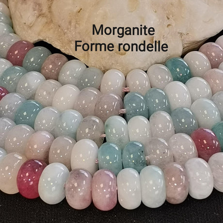 70 perles Morganite 8mm rondelle plate naturelle | Perle naturelle forme donut | Perle pierre naturelle semi précieuse | Qualité AAA