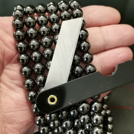 80 perles hématite magnétique aimantée de 4mm | 64 de 6mm | 48 de 8mm | 44 de 10mm | Perle pierre naturelle ronde et lisse | Qualité AAA
