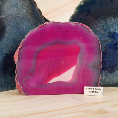 Agate rose, Géode à poser de forme libre polie 1 face | LaPierreFR, boutique de pierres-minéraux-cristaux en France 