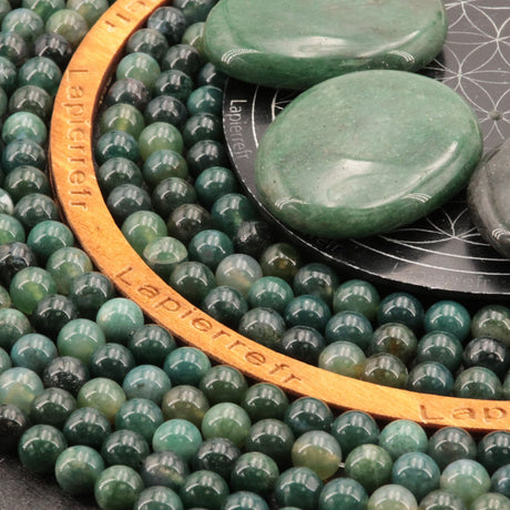 90 Perles Agate mousse naturelle ronde 4mm | 60 perles 6mm | 43 perles 8mm | Perle pierre naturelle | Perle semi-précieuse | Qualité AA+