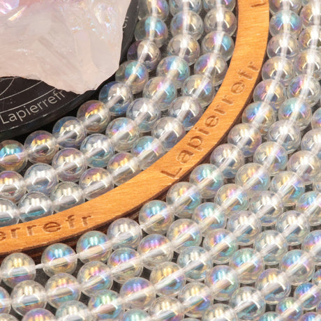 60 perles Aqua Aura Angel du Brésil 6mm | 46 de 8mm | Véritable quartz aqua aura | Perle pierre naturelle ronde | Qualité AAA