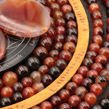 90 Perles Agate rubanée du Brésil ronde 4mm | 60 perles 6mm | 46 perles 8 mm | 35 perles 10mm | Perle pierre naturelle | Qualité AAA