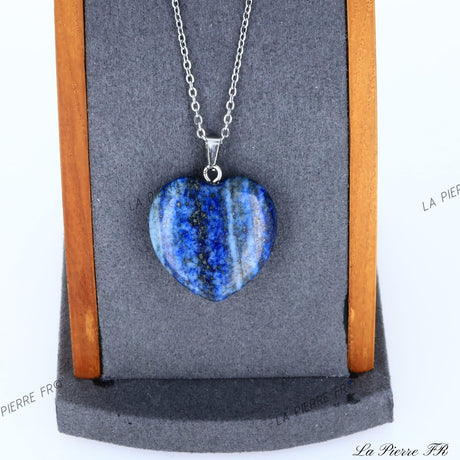 Pendentif Lapis Lazuli | Pendentif pierre naturelle | Pendentif cœur en pierre 25*25mm | Bijoux pierre naturelle
